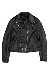 Women’s Classic Black Genuine Leather Biker Jacket – The Western Jacket