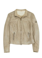 Women’s Beige Genuine Leather Jacket – The Western Jacket