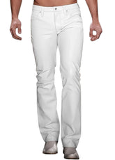 Men’s White Genuine Leather Pants | The Western Jacket