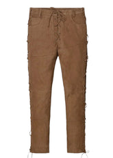 Men’s Brown Suede Leather Lace-Up Pants – Western Style by The Western Jacket