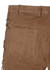 Men’s Brown Suede Leather Lace-Up Pants – Western Style by The Western Jacket