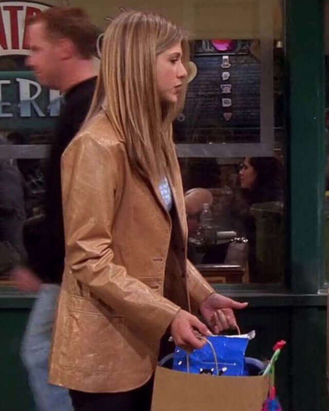 Rachel Green Brown Leather Coat Friends Season 5