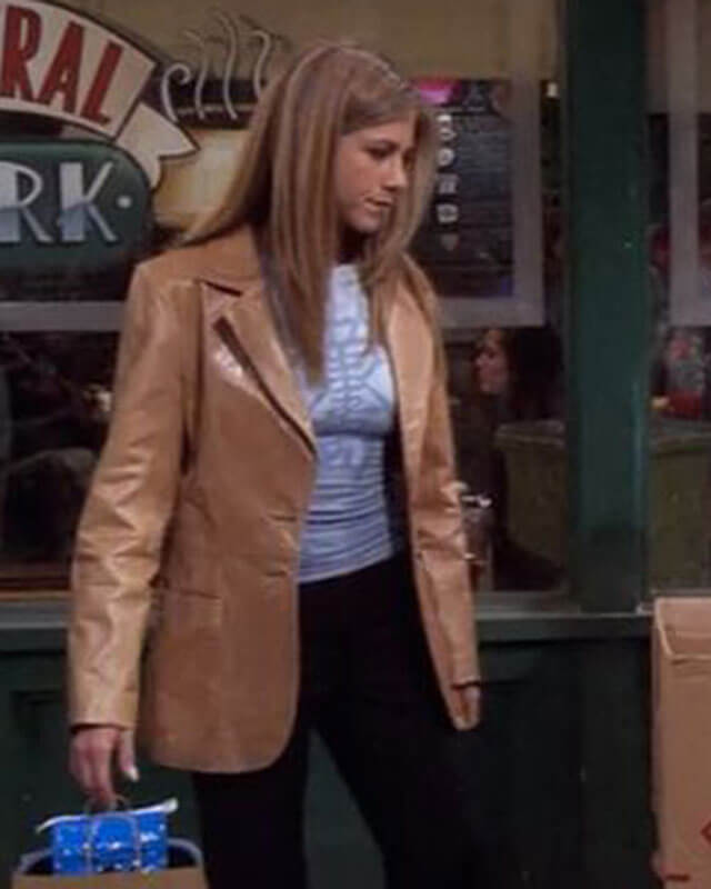 Rachel Green Brown Leather Coat Friends Season 5