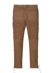 Men’s Brown Suede Leather Lace-Up Pants – Western Style by The Western Jacket