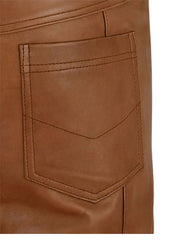 Men’s Genuine Brown Leather Pants – Stylish Slim Fit by The Western Jacket