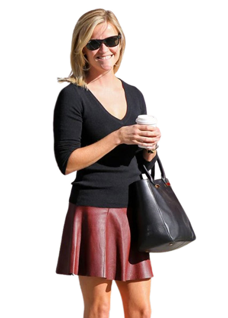Women's Genuine Leather Flared Skirt – Stylish Casual Wear by The Western Jacket