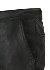 Men’s Genuine Leather Pants – Classic Black Slim Fit by The Western Jacket