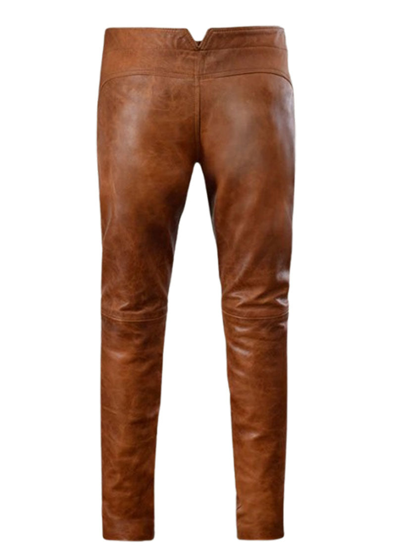 Men’s Brown Leather Pant - Genuine Leather Pants for Men